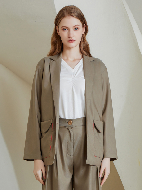 LONG CREPE BLAZER