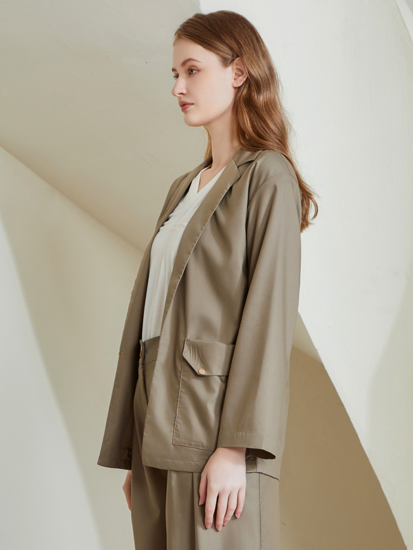 LONG CREPE BLAZER
