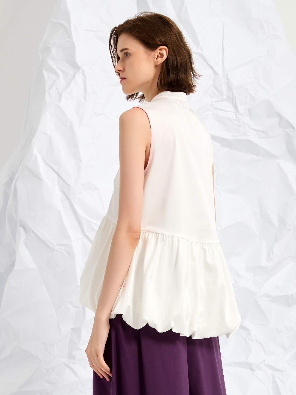 EMBROIDERED BALLOON BLOUSE