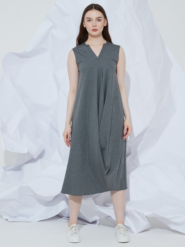 Final Pieces - JERSEY V-NECK DRAPE DRESS