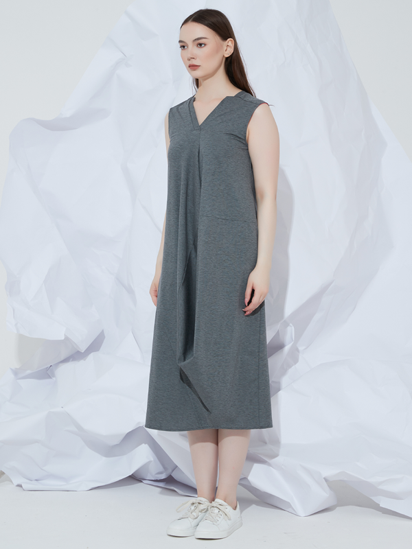 Final Pieces - JERSEY V-NECK DRAPE DRESS