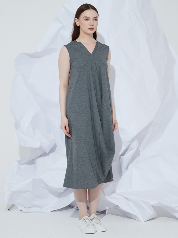 Final Pieces - JERSEY V-NECK DRAPE DRESS