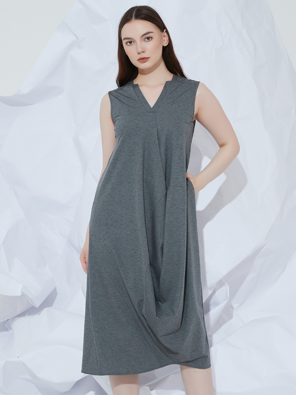 Final Pieces - JERSEY V-NECK DRAPE DRESS