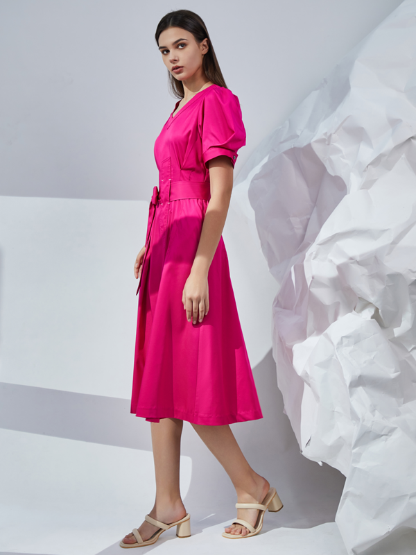 Final Pieces - DETAILED V-NECK DRESS