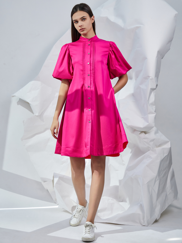 PUFF SLEEVES MINI DRESS