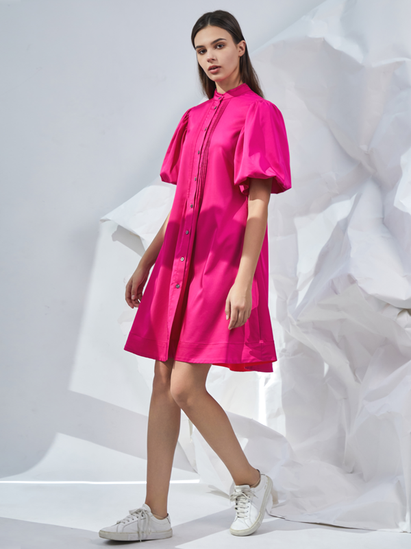 PUFF SLEEVES MINI DRESS