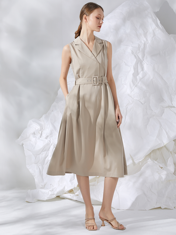 BELTED MIDI DRESS