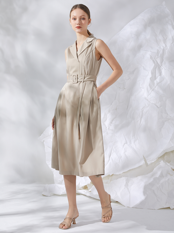 BELTED MIDI DRESS