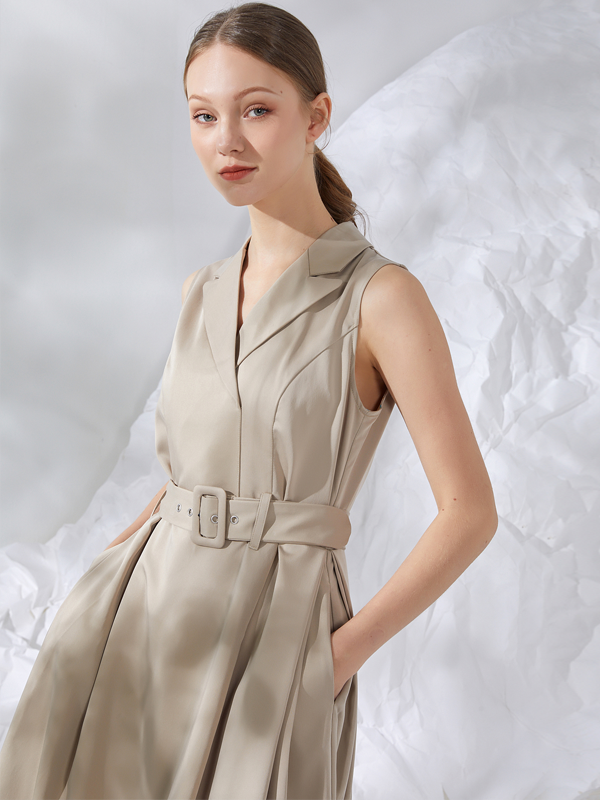 BELTED MIDI DRESS