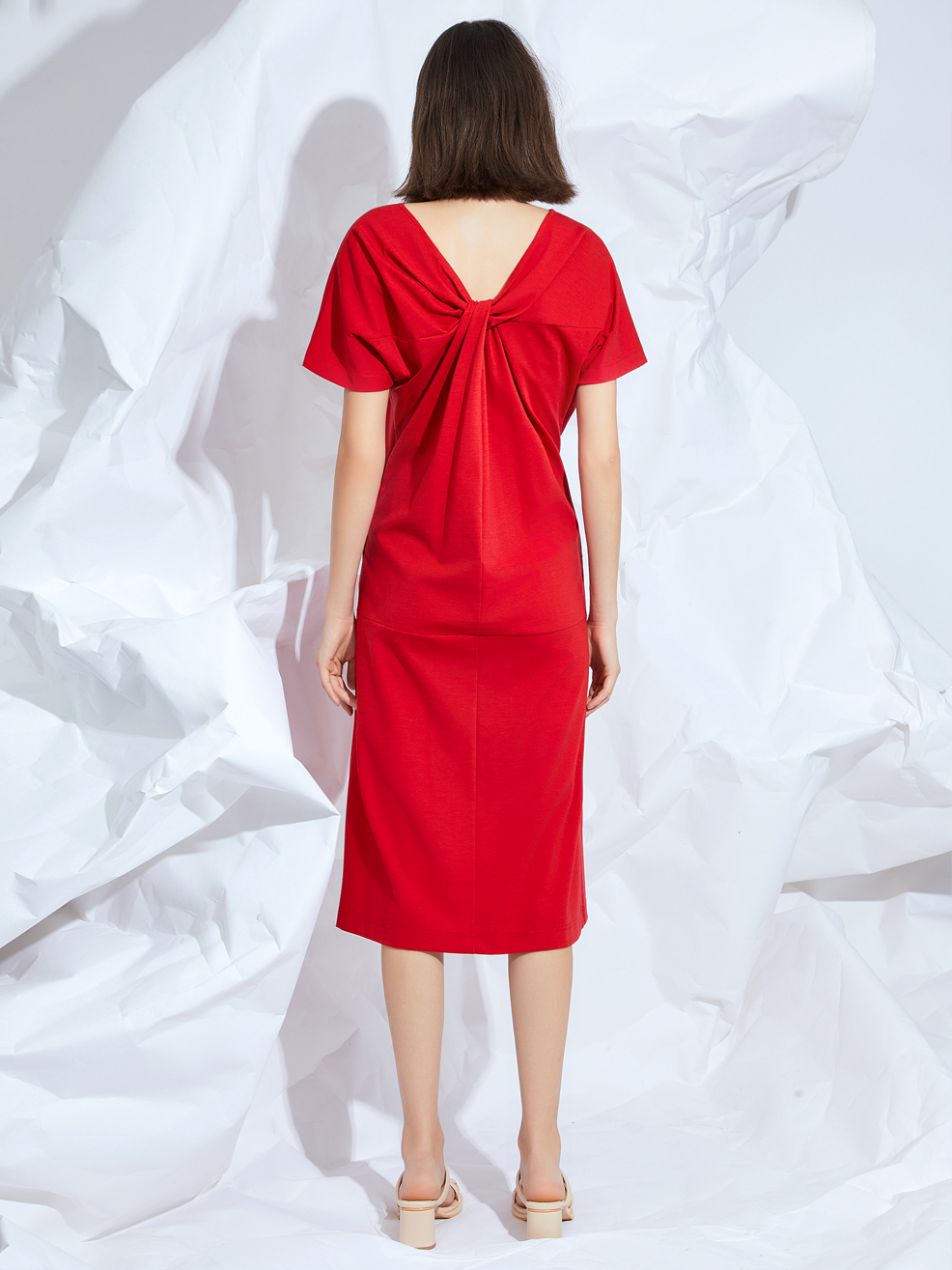 Final Piece - JERSEY DRAPED MIDI DRESS