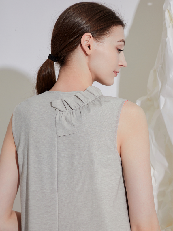 JERSEY FRILLS MIDI DRESS