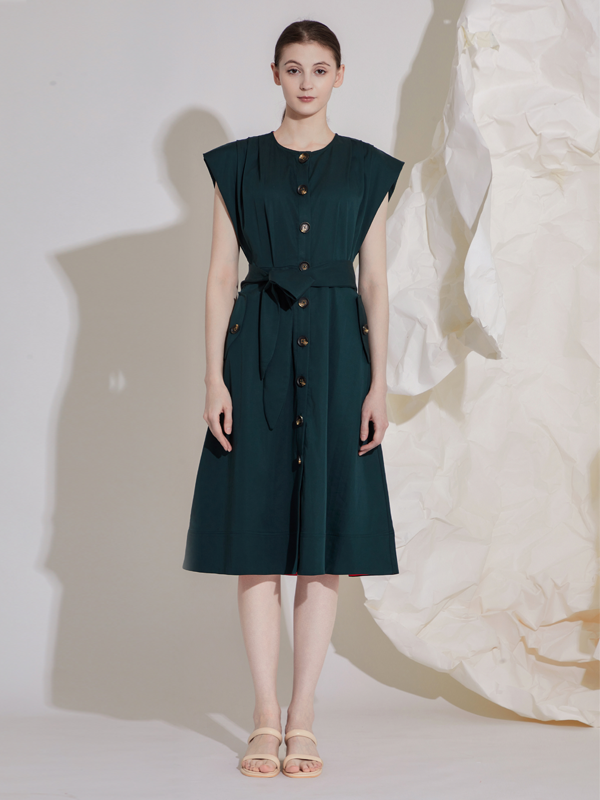 BELTED MIDI DRESS