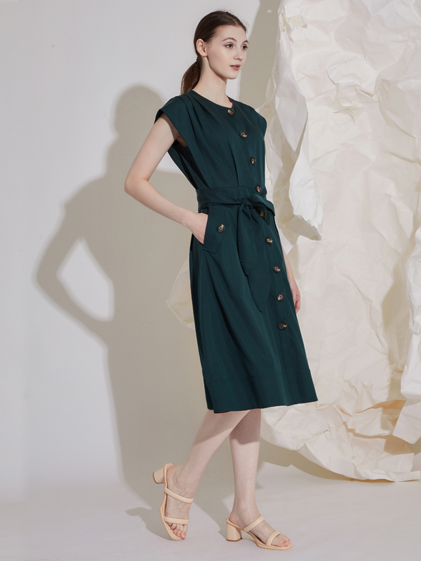 BELTED MIDI DRESS