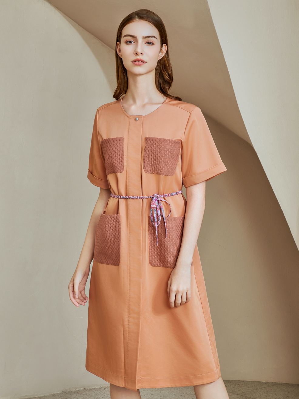 BODICE POCKET MIDI DRESS