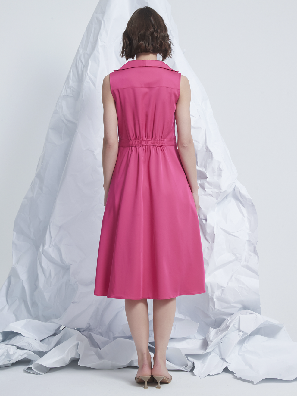 WRAP SIDE TIE MIDI DRESS