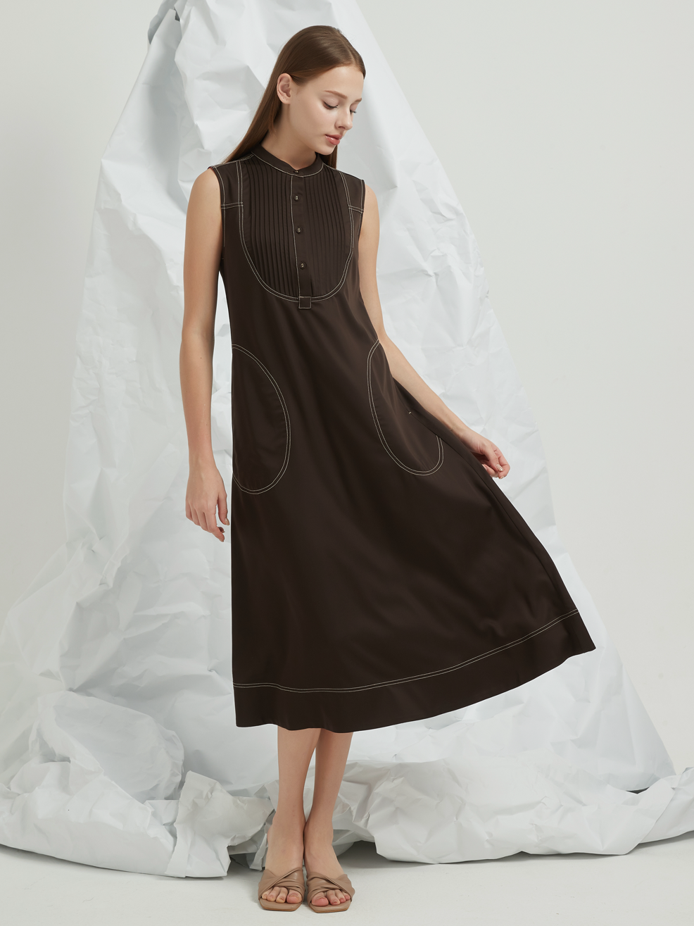 BIB LINED MIDI DRESS