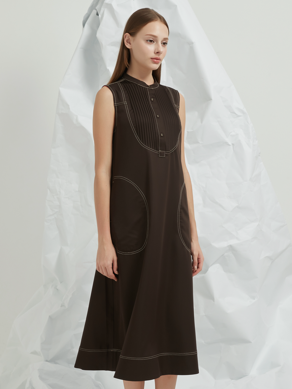 BIB LINED MIDI DRESS