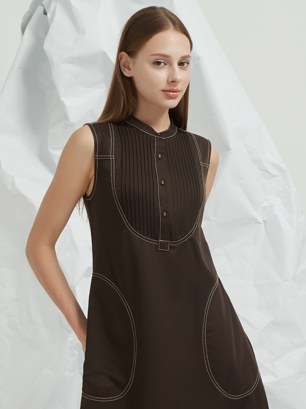 BIB LINED MIDI DRESS