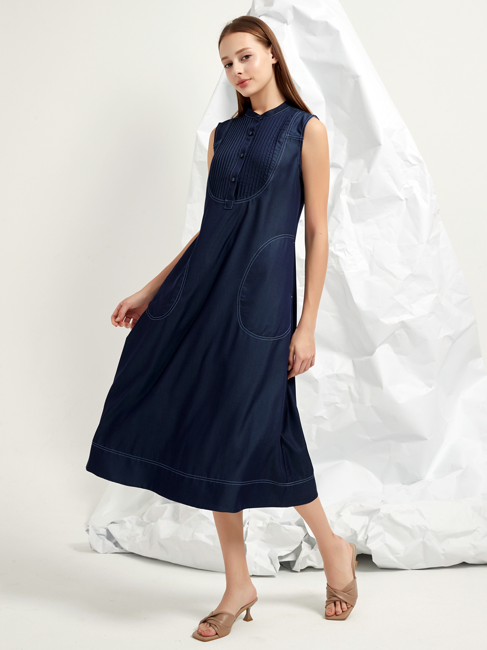 BIB LINED MIDI DRESS