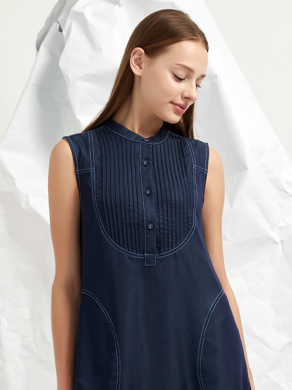 BIB LINED MIDI DRESS