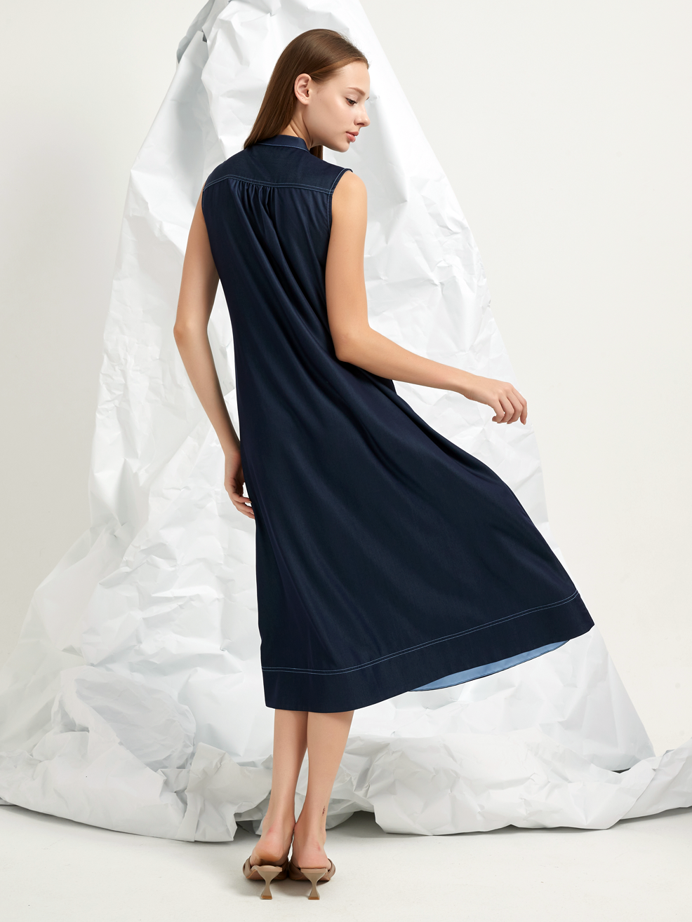 BIB LINED MIDI DRESS