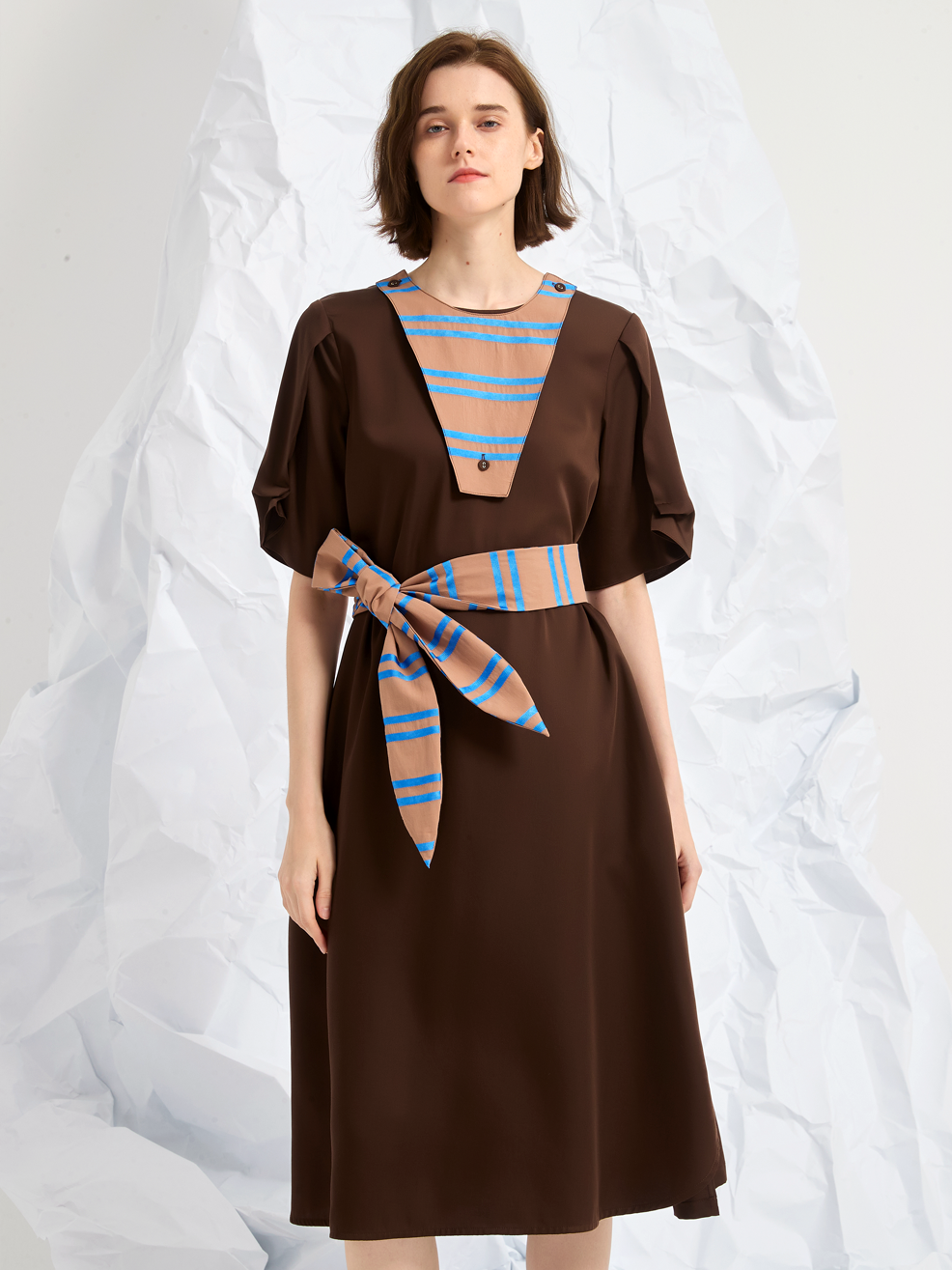 BELTED MIDI DRESS