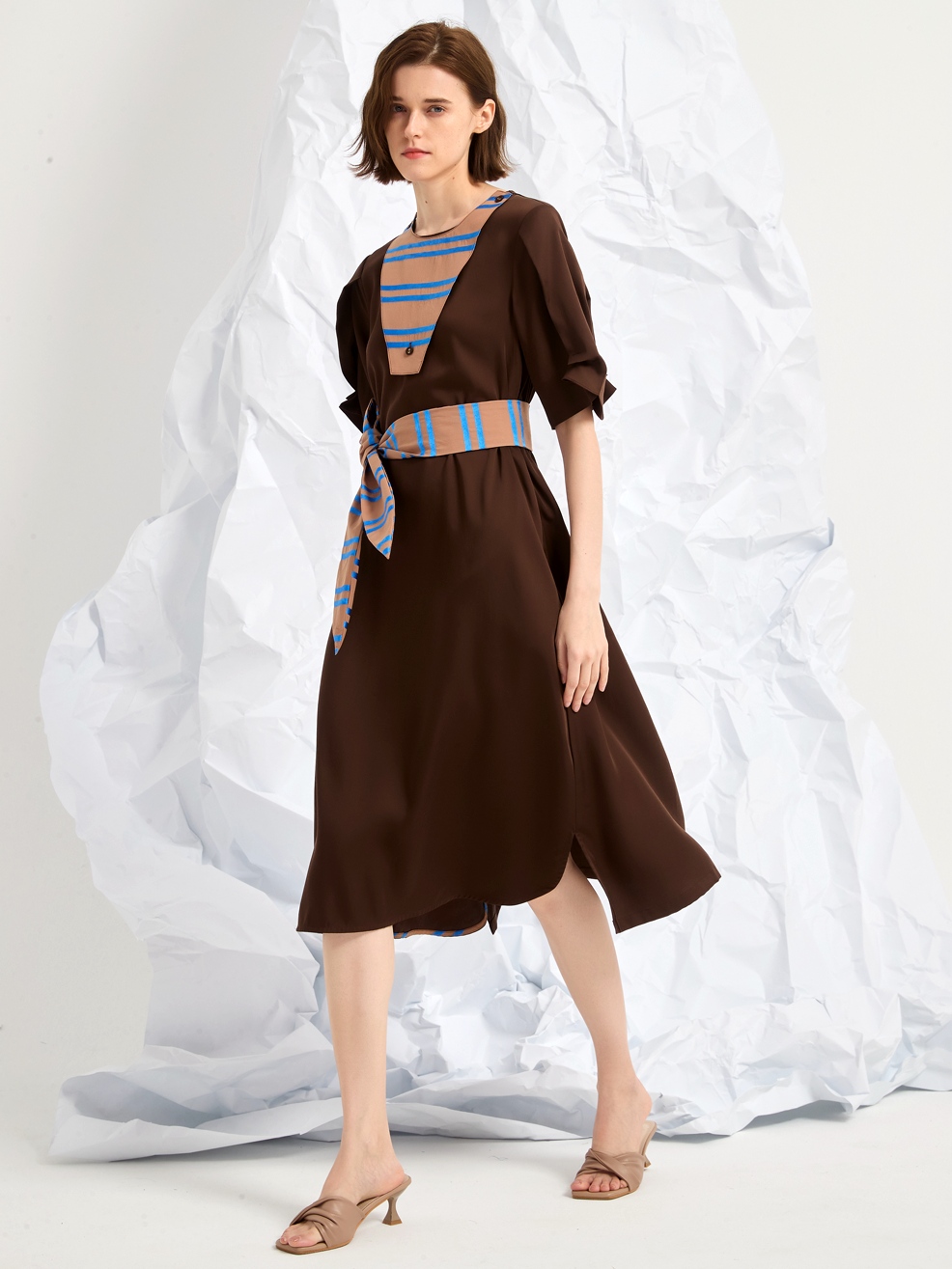 BELTED MIDI DRESS