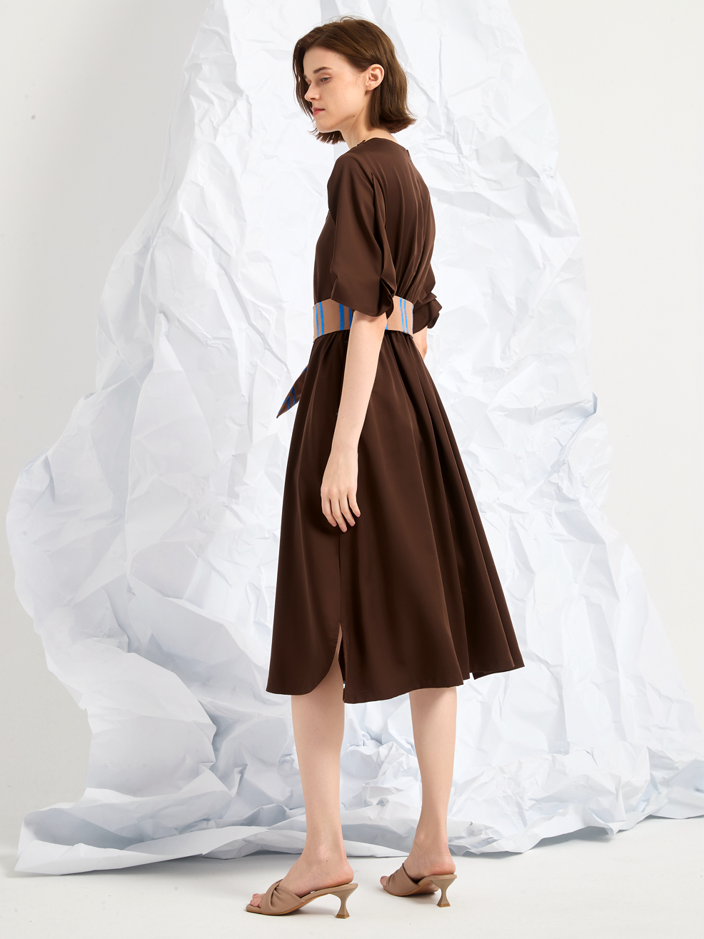 BELTED MIDI DRESS