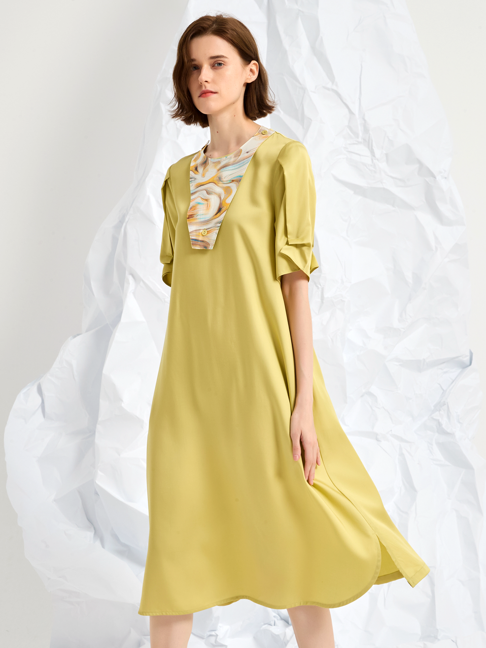 BELTED MIDI DRESS