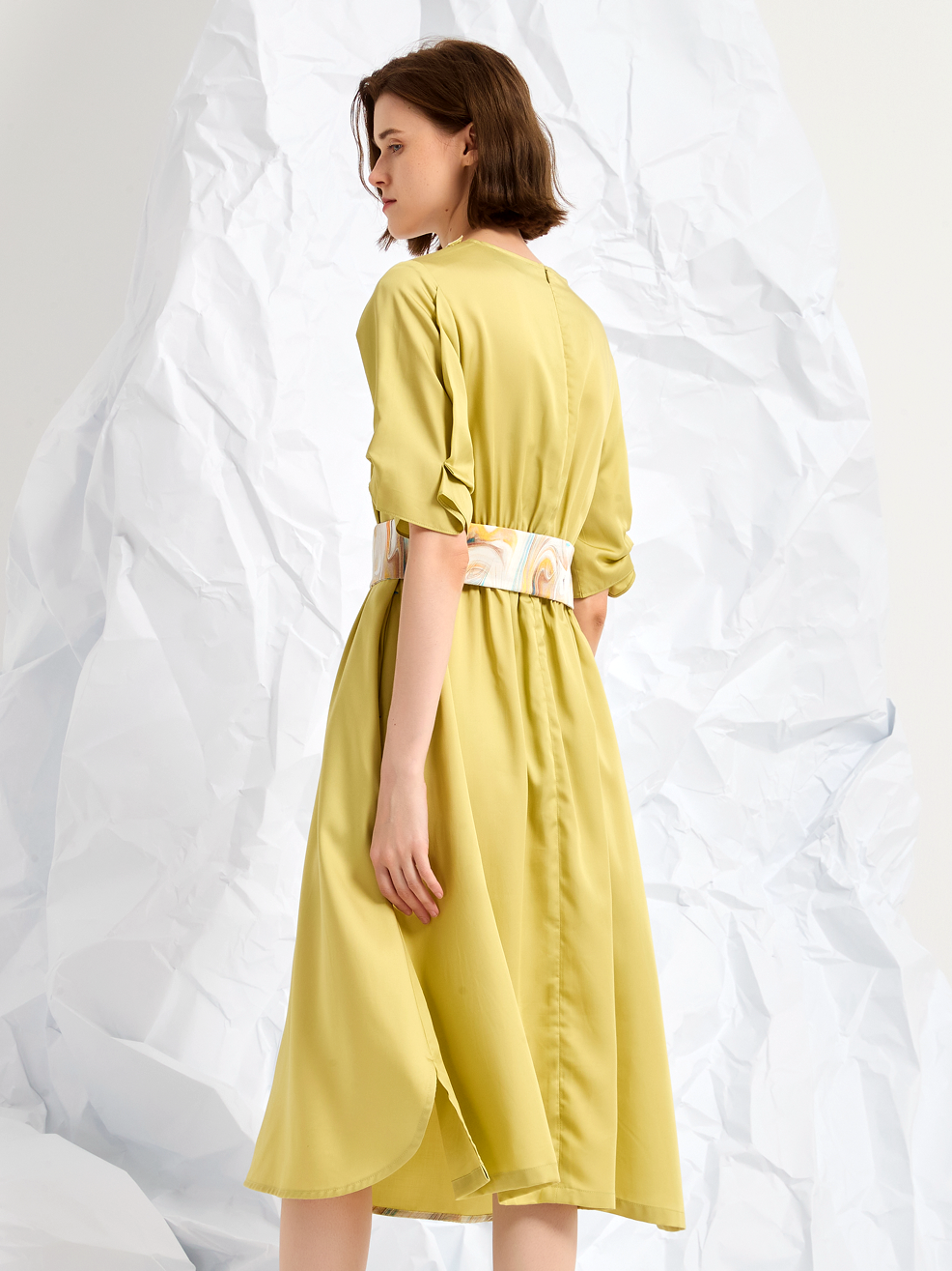 BELTED MIDI DRESS