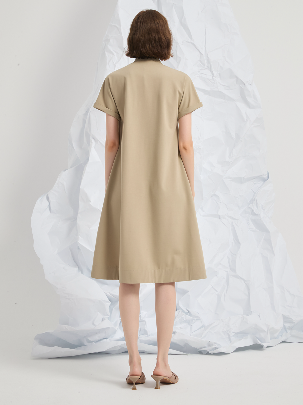 WOOL BIBS MIDI DRESS