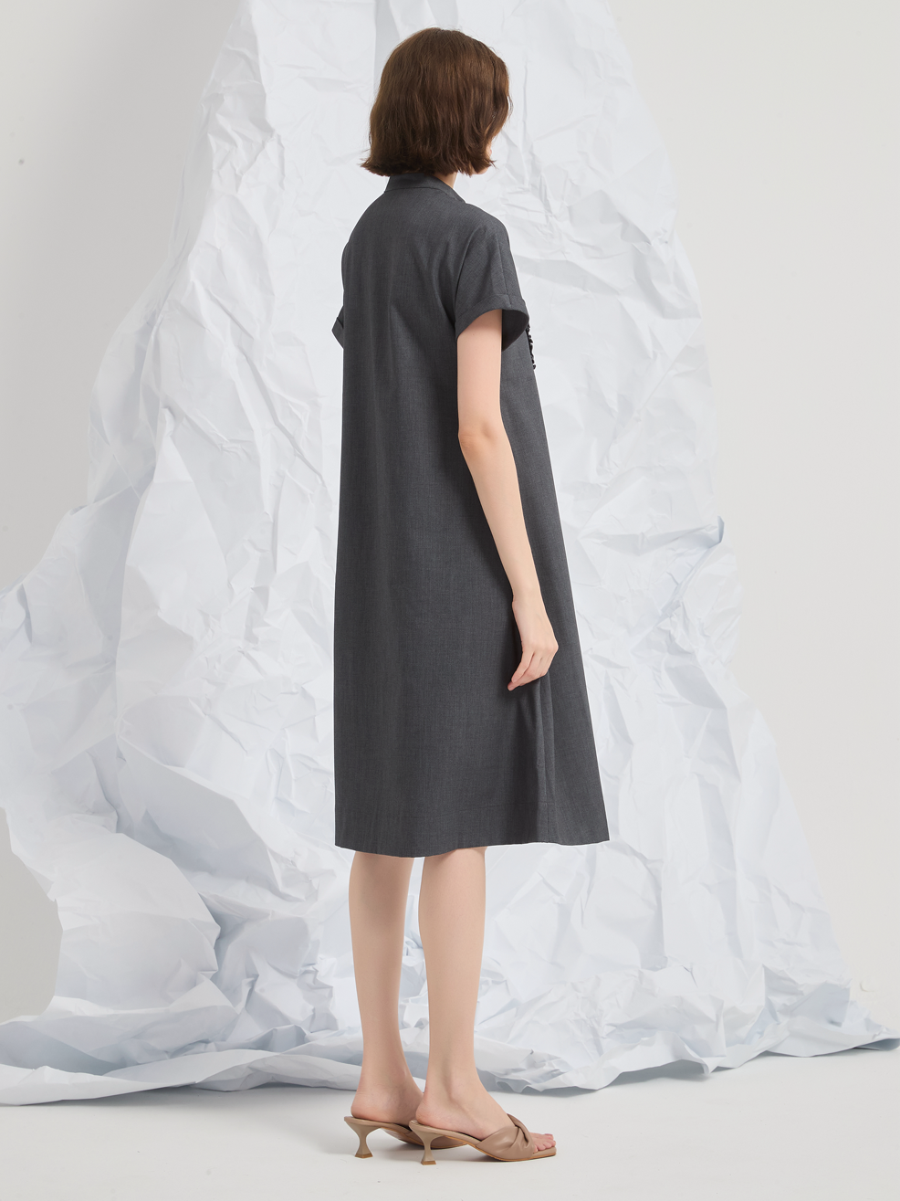 WOOL BIBS MIDI DRESS