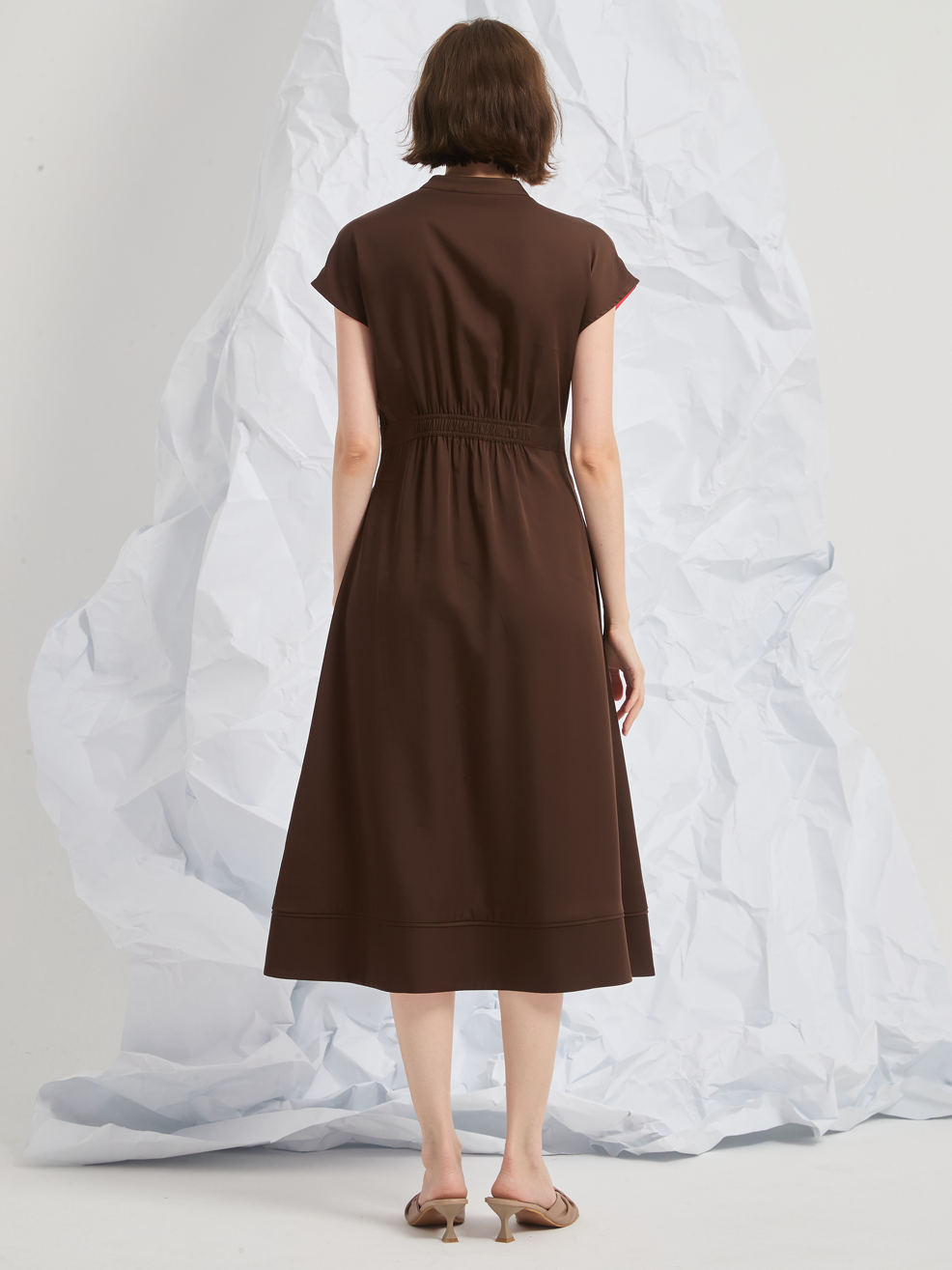 ABSTRACT EMBROIDERED MIDI DRESS