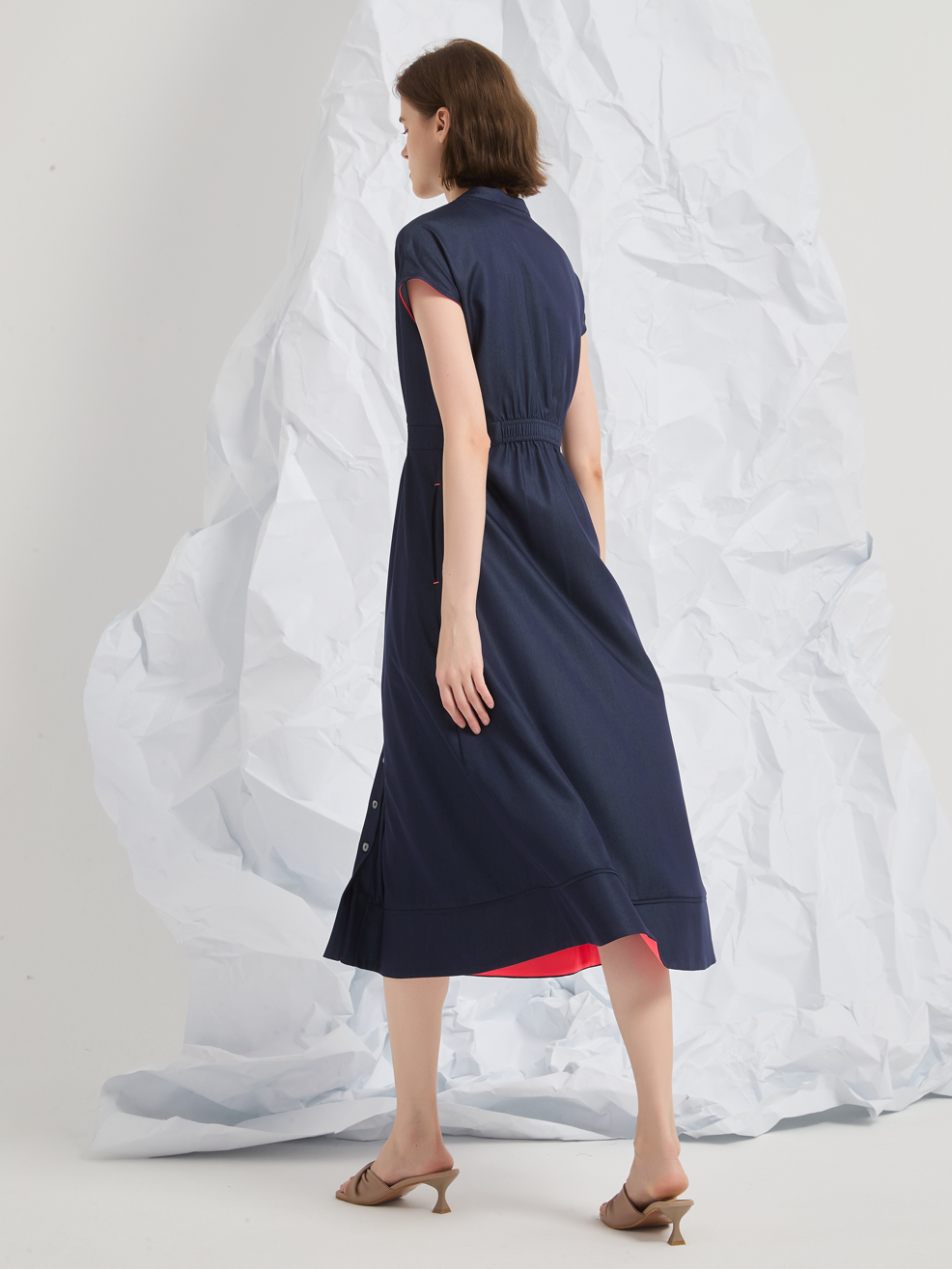 ABSTRACT EMBROIDERED MIDI DRESS