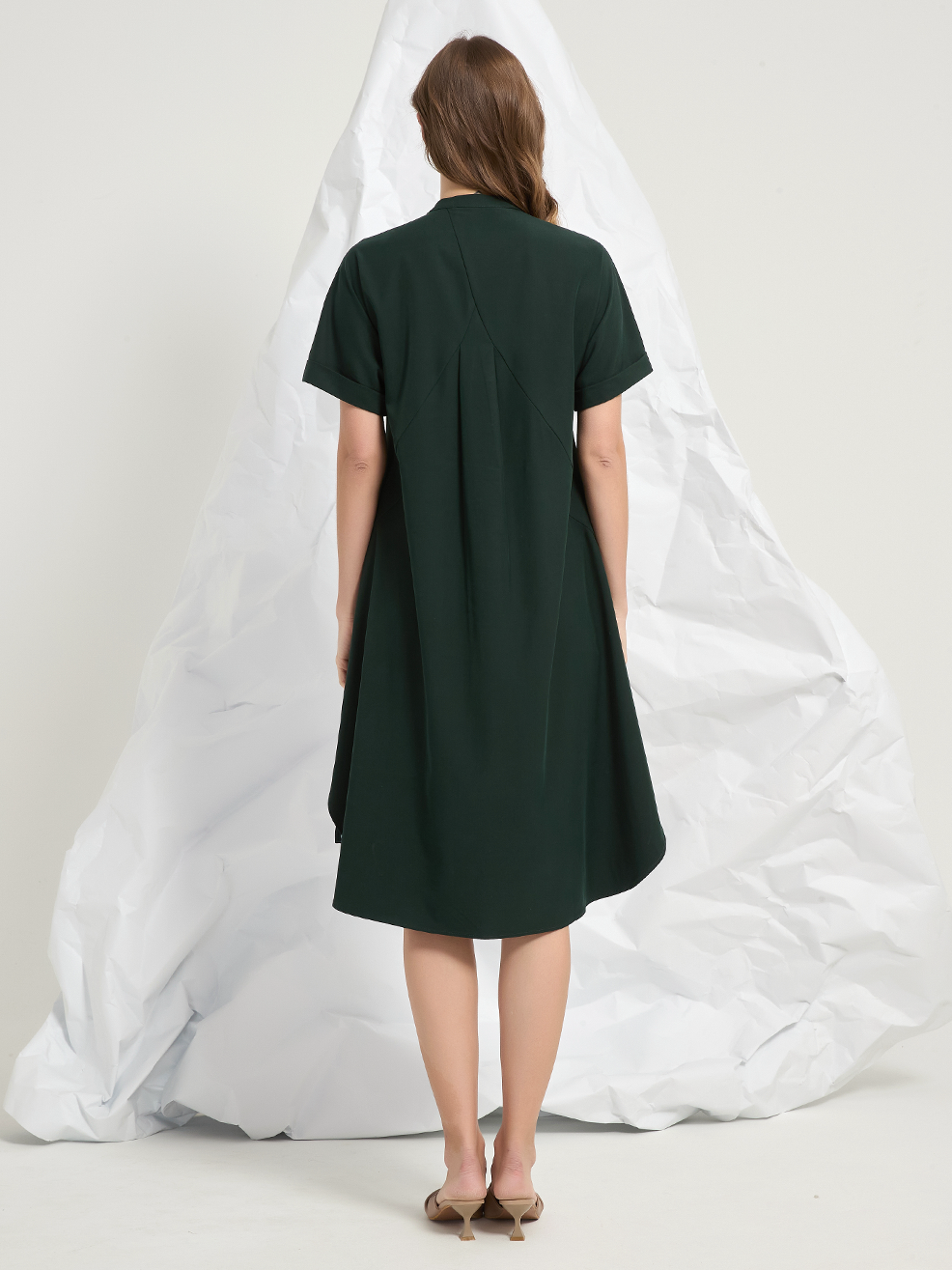 SHELLED BUTTONS MINI DRESS