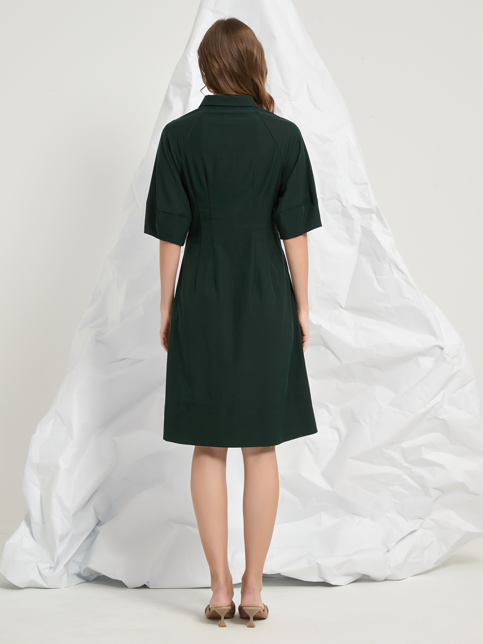 DECONSTRUCTED SLEEVE EMBROIDERED DRESS