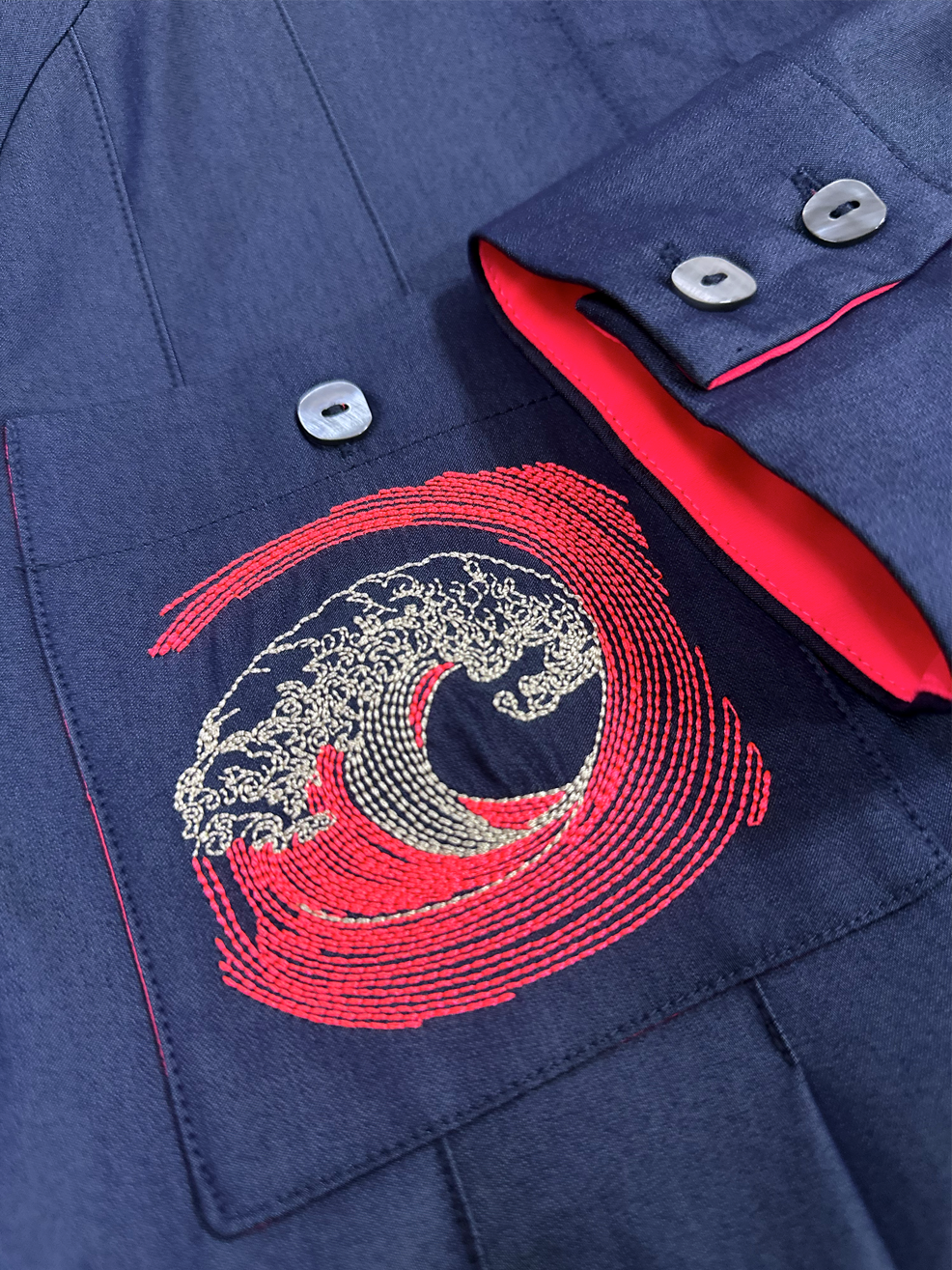 EMBROIDERED POCKETED MINI DRESS