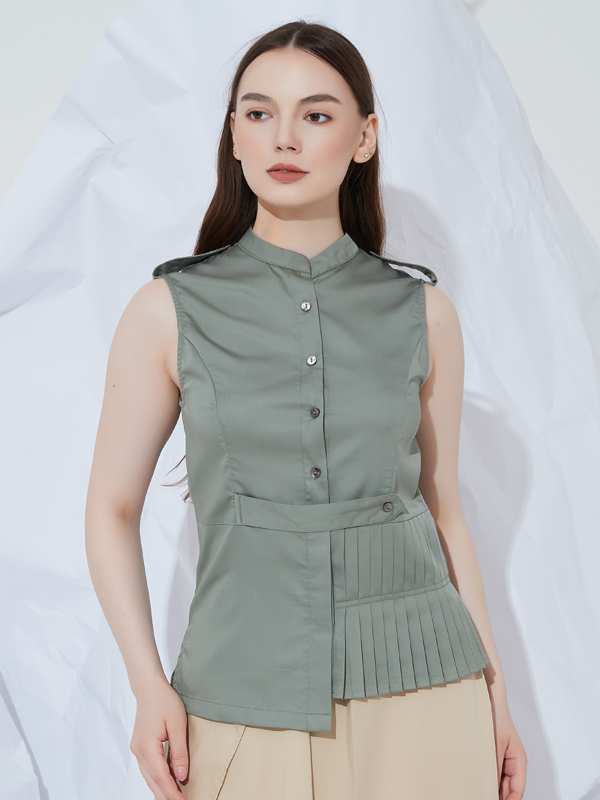 Final Pieces - GRANDAD PLEATED SHIRT