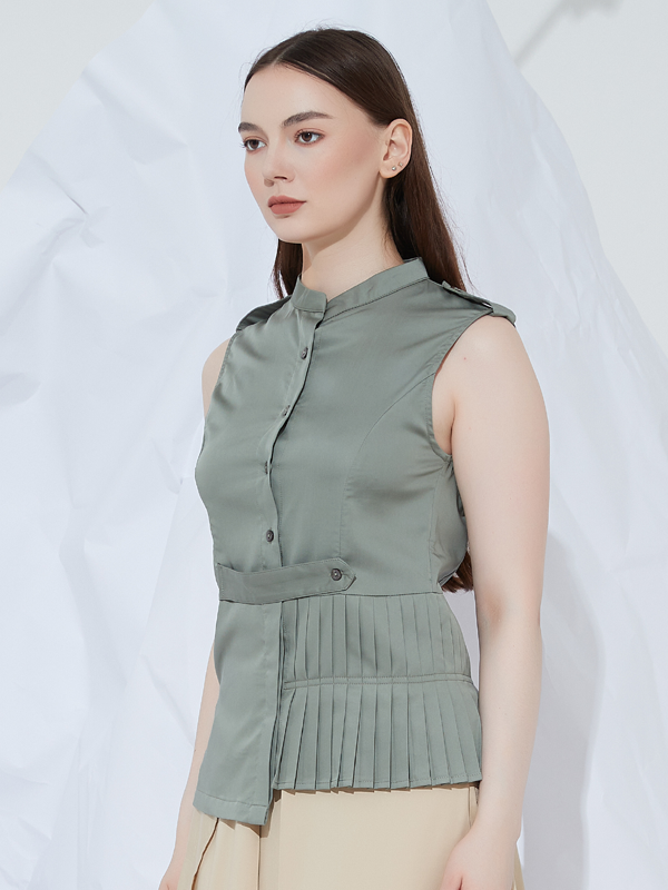 Final Pieces - GRANDAD PLEATED SHIRT