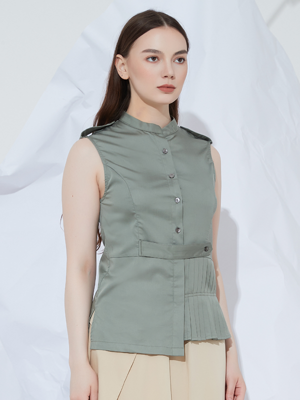 Final Pieces - GRANDAD PLEATED SHIRT
