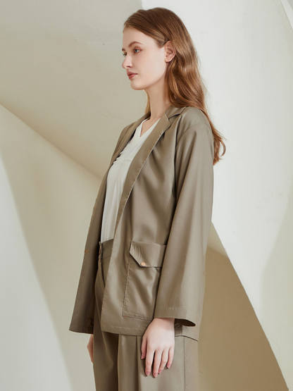 LONG CREPE BLAZER
