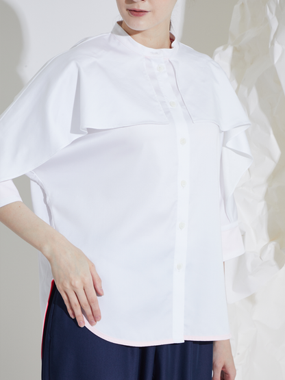 LYOCELL FRILLS SHIRT