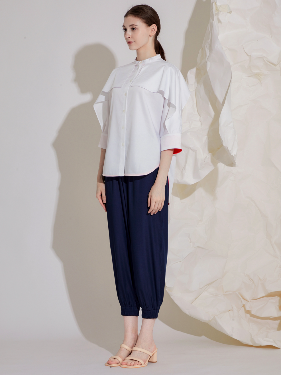 LYOCELL FRILLS SHIRT