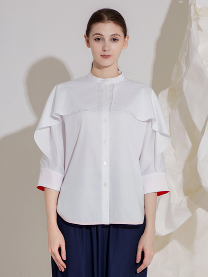 LYOCELL FRILLS SHIRT