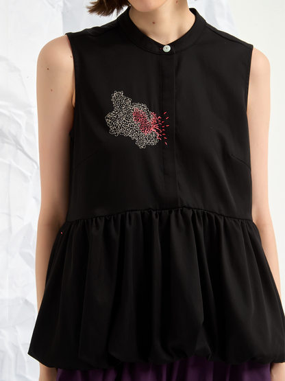EMBROIDERED BALLOON BLOUSE