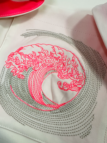 EMBROIDERED POCKETED JERSEY BLOUSE