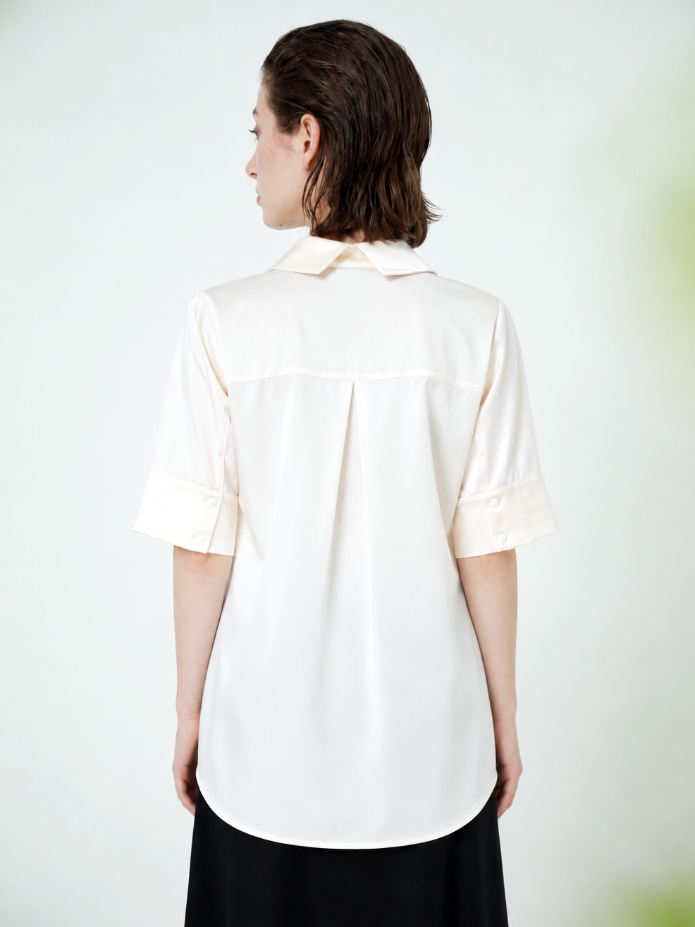 JACQUARD POCKETED JERSEY BLOUSE
