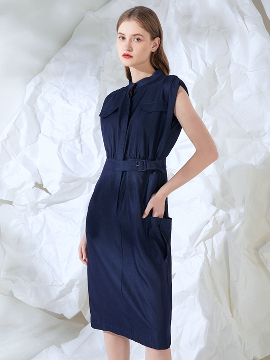 Final Pieces - BELTED MIDI SHIRT DRESS