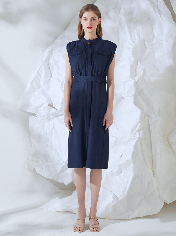 Final Pieces - BELTED MIDI SHIRT DRESS