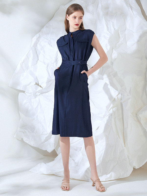 Final Pieces - BELTED MIDI SHIRT DRESS